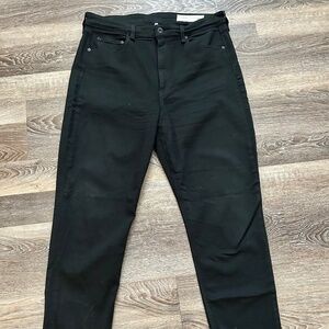 Rag & Bone Nina High Rise Ankle Cigarette Black Jeans Size 33 Step Hem